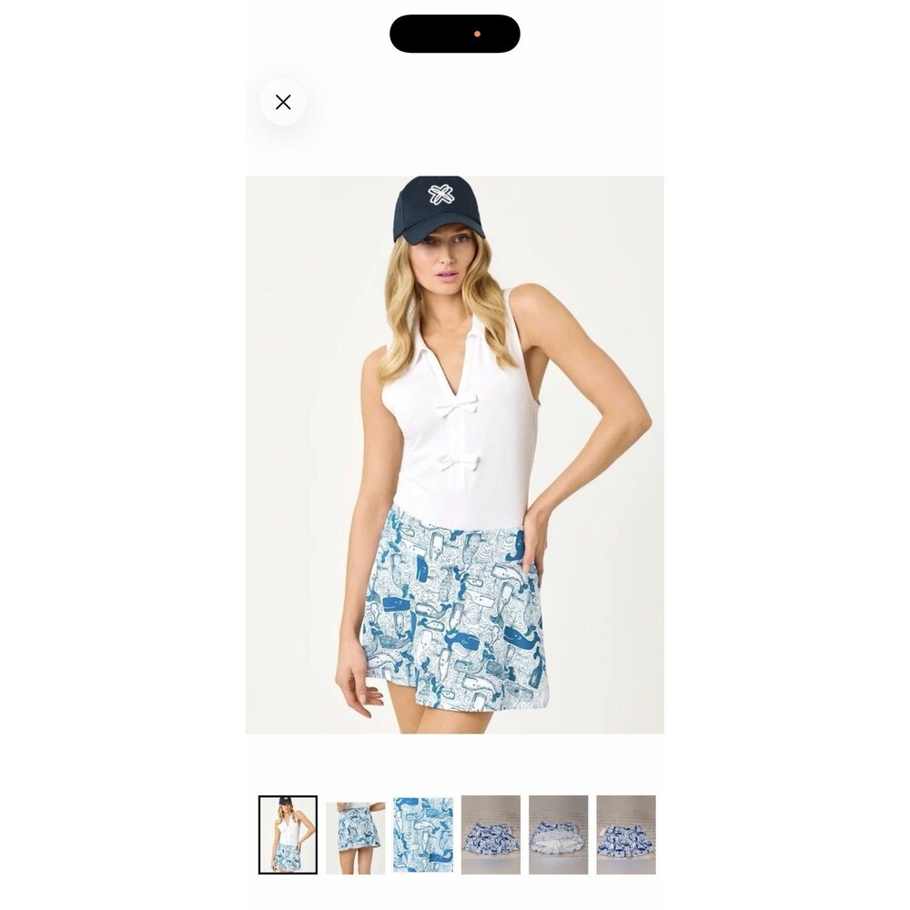 NWT Lilly Pulitzer Aila Skort Nassau Blue Thar She Blows Print Size Large